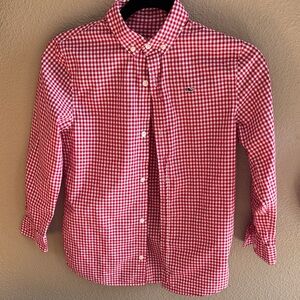 Vineyard Vines Red Checkered Kids Button Down Shirt